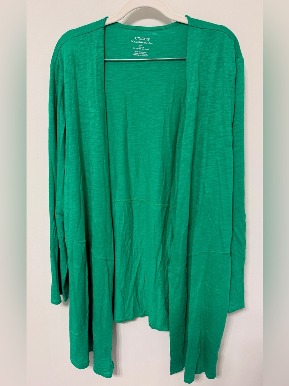 Chico's Open-Front Lightweight Cardigan - Green